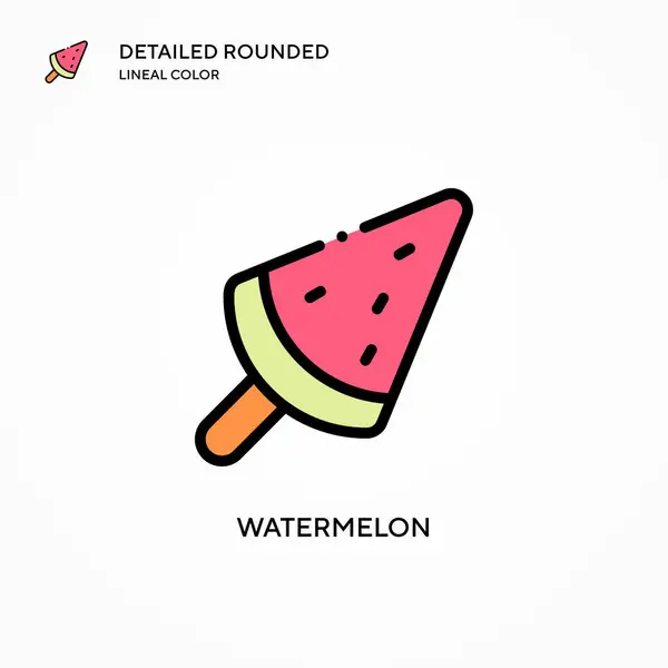 Watermeloen Vector Icoon Moderne Vector Illustratie Concepten Eenvoudig Bewerken Aan — Stockvector