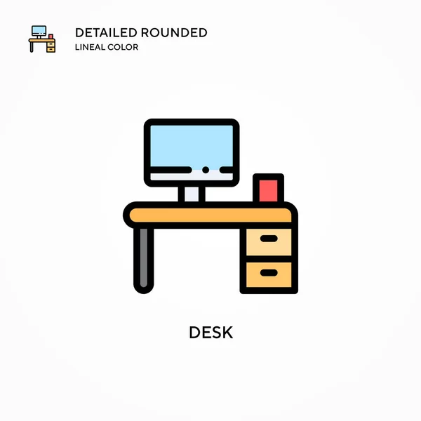 Desk Vector Icon 일러스트 편집하고 맞춤화하기가 — 스톡 벡터