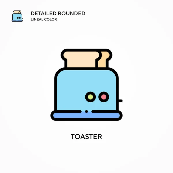 Toaster Vector Icoon Moderne Vector Illustratie Concepten Eenvoudig Bewerken Aan — Stockvector