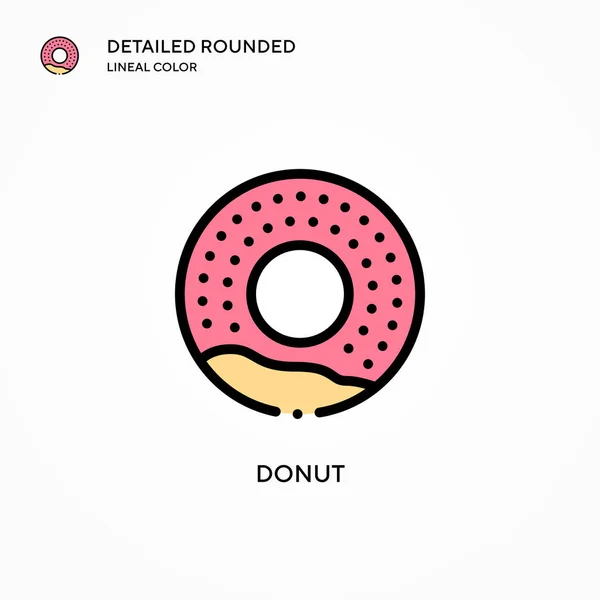 Icono Del Vector Donut Conceptos Modernos Ilustración Vectorial Fácil Editar — Vector de stock