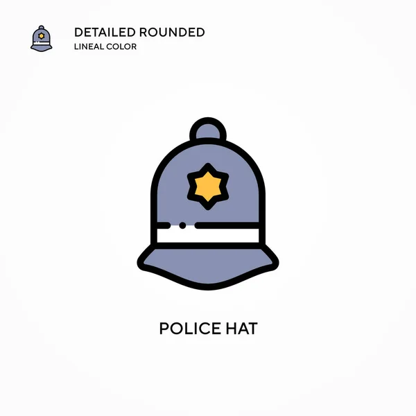 Police Hat Vector Icon Modern Vector Illustration Concepts Easy Edit — Stock Vector