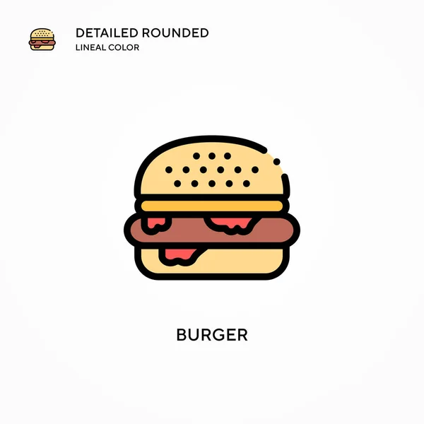 Burger Vector Icon Modern Vector Illustration Concepts Easy Edit Customize — Stock Vector