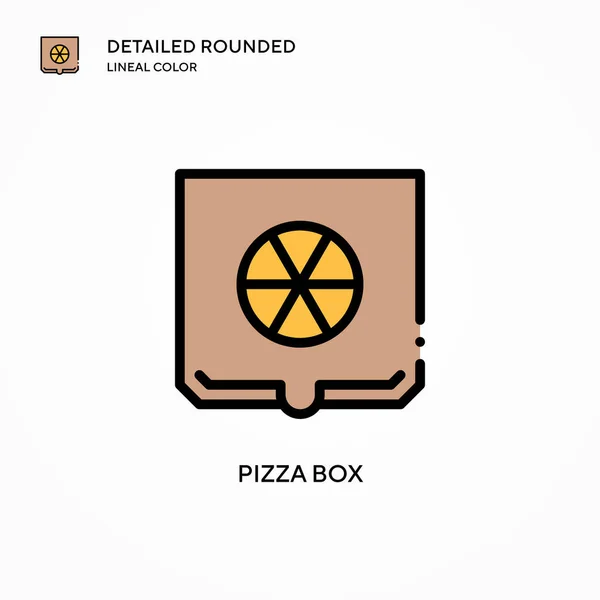 Icono Vector Caja Pizza Conceptos Modernos Ilustración Vectorial Fácil Editar — Vector de stock