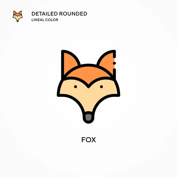 Icono Del Vector Fox Conceptos Modernos Ilustración Vectorial Fácil Editar — Archivo Imágenes Vectoriales