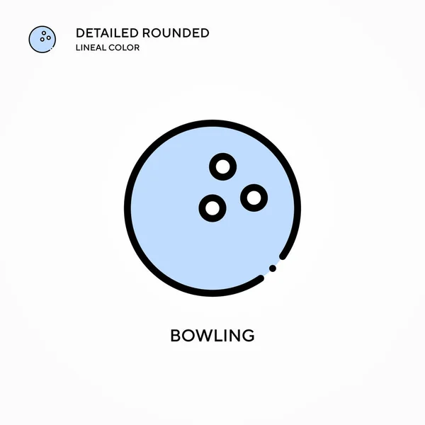 Bowling Vector Icon Modern Vector Illustration Concepts Easy Edit Customize — Stock Vector