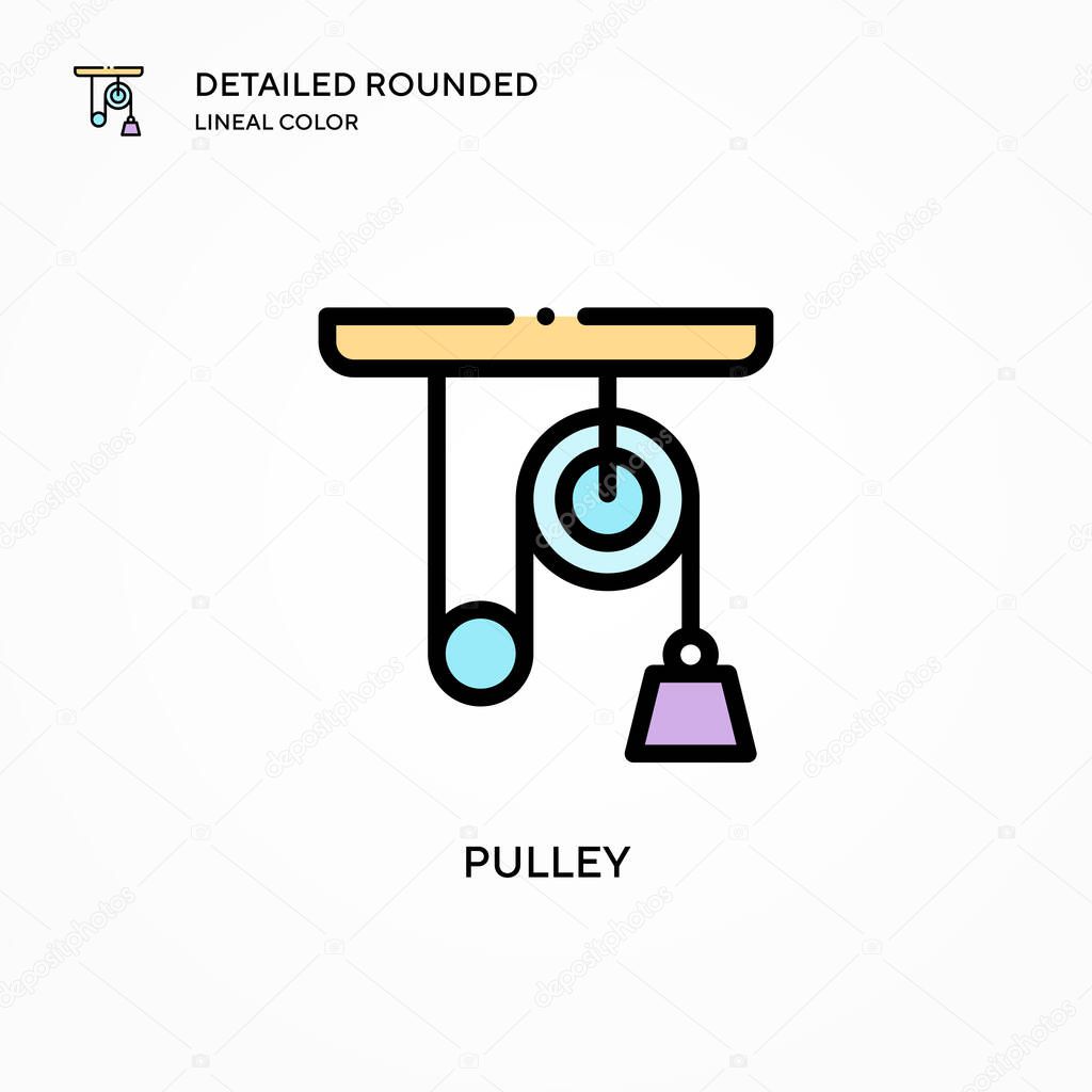 Pulley vector icon. Modern vector illustration concepts. Easy to edit and customize.
