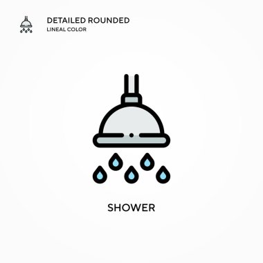 Duş vektör simgesi. Modern vektör illüstrasyon kavramları. Düzenlemesi ve kişiselleştirmesi kolay.