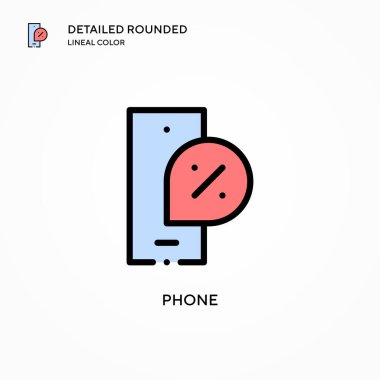 Telefon vektör simgesi. Modern vektör illüstrasyon kavramları. Düzenlemesi ve kişiselleştirmesi kolay.