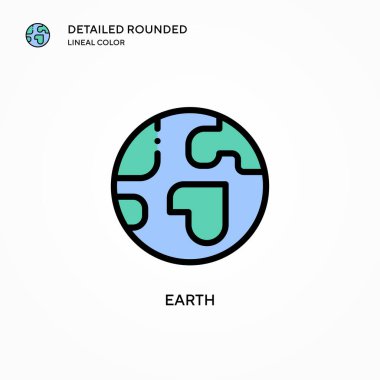 Dünya vektör simgesi. Modern vektör illüstrasyon kavramları. Düzenlemesi ve kişiselleştirmesi kolay.