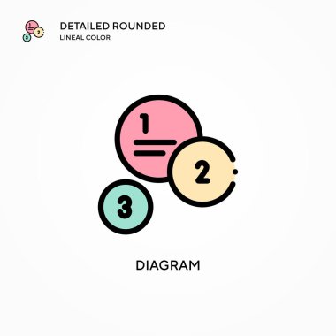 Diyagram vektör simgesi. Modern vektör illüstrasyon kavramları. Düzenlemesi ve kişiselleştirmesi kolay.