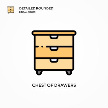 Çekmece vektör simgesi. Modern vektör illüstrasyon kavramları. Düzenlemesi ve kişiselleştirmesi kolay.