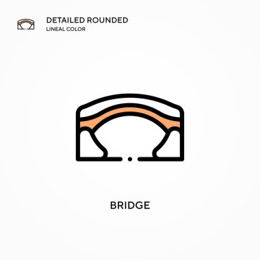 Köprü vektör simgesi. Modern vektör illüstrasyon kavramları. Düzenlemesi ve kişiselleştirmesi kolay.