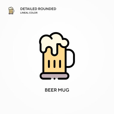 Bira kupası vektör simgesi. Modern vektör illüstrasyon kavramları. Düzenlemesi ve kişiselleştirmesi kolay.