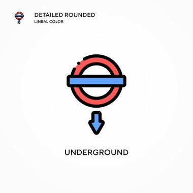 Yer altı vektör simgesi. Modern vektör illüstrasyon kavramları. Düzenlemesi ve kişiselleştirmesi kolay.