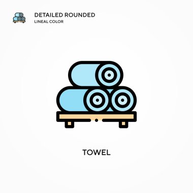 Havlu vektör simgesi. Modern vektör illüstrasyon kavramları. Düzenlemesi ve kişiselleştirmesi kolay.