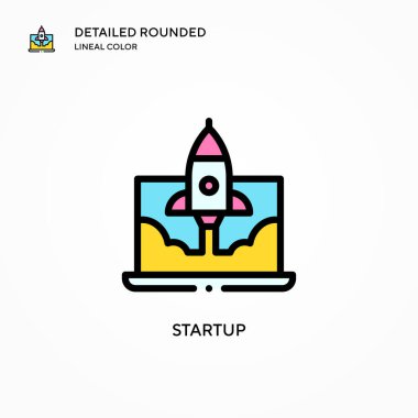 Vektör simgesini başlat. Modern vektör illüstrasyon kavramları. Düzenlemesi ve kişiselleştirmesi kolay.