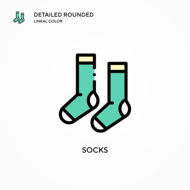 Çorap vektör ikonu. Modern vektör illüstrasyon kavramları. Düzenlemesi ve kişiselleştirmesi kolay.