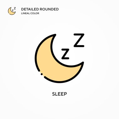 Uyku vektör simgesi. Modern vektör illüstrasyon kavramları. Düzenlemesi ve kişiselleştirmesi kolay.
