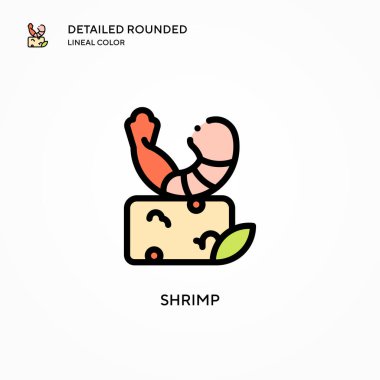 Karides vektör simgesi. Modern vektör illüstrasyon kavramları. Düzenlemesi ve kişiselleştirmesi kolay.