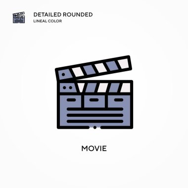 Film vektör simgesi. Modern vektör illüstrasyon kavramları. Düzenlemesi ve kişiselleştirmesi kolay.