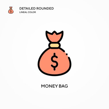 Para çantası vektör simgesi. Modern vektör illüstrasyon kavramları. Düzenlemesi ve kişiselleştirmesi kolay.