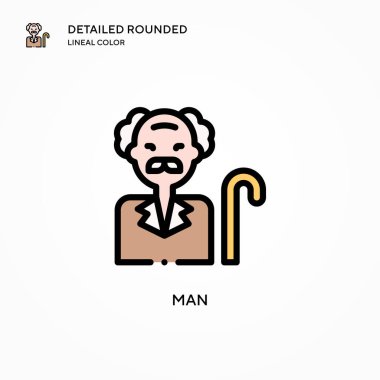 İnsan vektör simgesi. Modern vektör illüstrasyon kavramları. Düzenlemesi ve kişiselleştirmesi kolay.