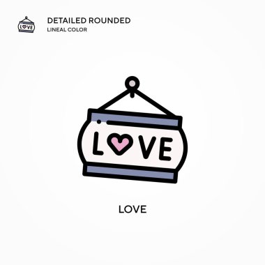 Aşk vektör simgesi. Modern vektör illüstrasyon kavramları. Düzenlemesi ve kişiselleştirmesi kolay.