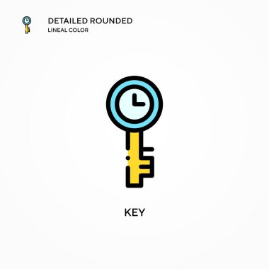 Anahtar vektör simgesi. Modern vektör illüstrasyon kavramları. Düzenlemesi ve kişiselleştirmesi kolay.