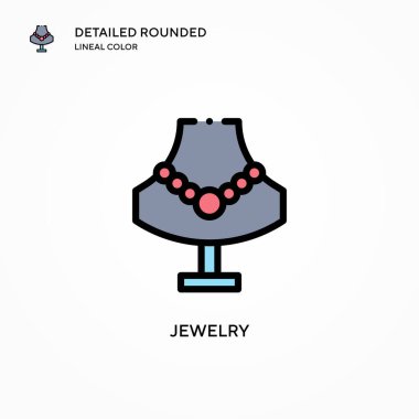 Mücevher vektör simgesi. Modern vektör illüstrasyon kavramları. Düzenlemesi ve kişiselleştirmesi kolay.