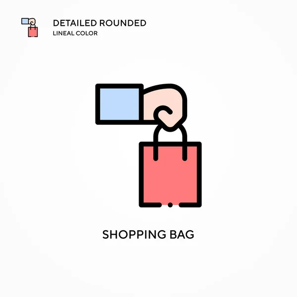 Icono Vector Bolsa Compras Conceptos Modernos Ilustración Vectorial Fácil Editar — Vector de stock