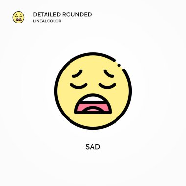 Üzücü vektör simgesi. Modern vektör illüstrasyon kavramları. Düzenlemesi ve kişiselleştirmesi kolay.