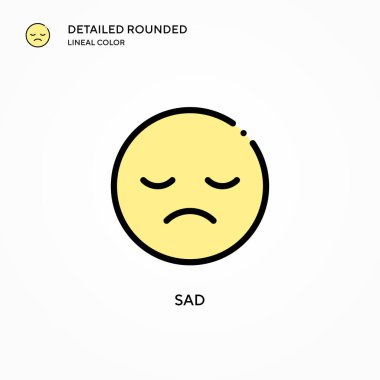 Üzücü vektör simgesi. Modern vektör illüstrasyon kavramları. Düzenlemesi ve kişiselleştirmesi kolay.