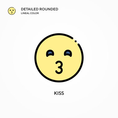 Öpücük vektör simgesi. Modern vektör illüstrasyon kavramları. Düzenlemesi ve kişiselleştirmesi kolay.