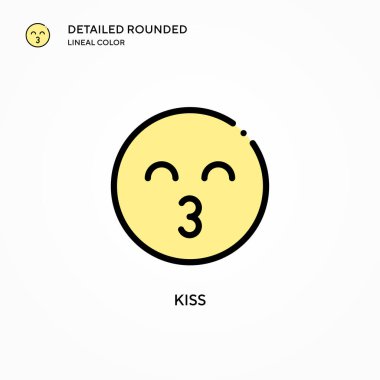 Öpücük vektör simgesi. Modern vektör illüstrasyon kavramları. Düzenlemesi ve kişiselleştirmesi kolay.