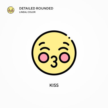 Öpücük vektör simgesi. Modern vektör illüstrasyon kavramları. Düzenlemesi ve kişiselleştirmesi kolay.