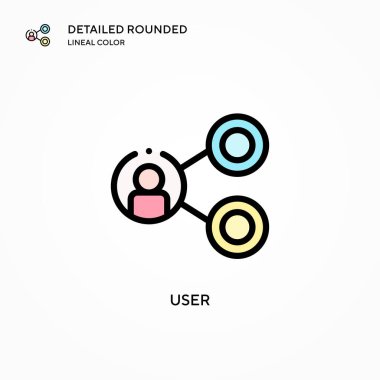 Kullanıcı vektör simgesi. Modern vektör illüstrasyon kavramları. Düzenlemesi ve kişiselleştirmesi kolay.