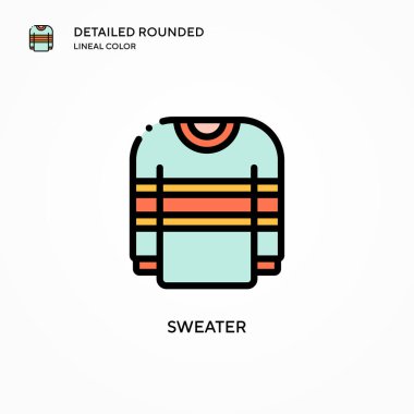 Süveter vektör simgesi. Modern vektör illüstrasyon kavramları. Düzenlemesi ve kişiselleştirmesi kolay.