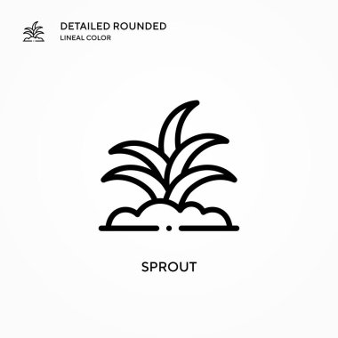 Filiz vektör simgesi. Modern vektör illüstrasyon kavramları. Düzenlemesi ve kişiselleştirmesi kolay.