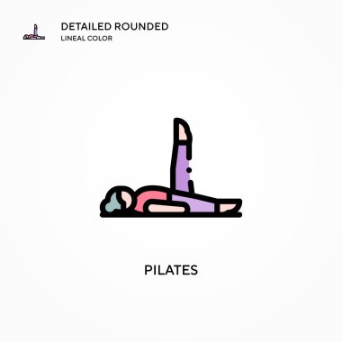 Pilates vektör simgesi. Modern vektör illüstrasyon kavramları. Düzenlemesi ve kişiselleştirmesi kolay.