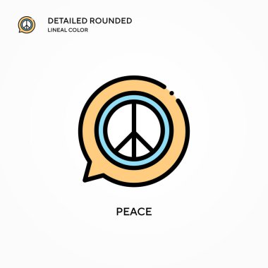 Barış vektör simgesi. Modern vektör illüstrasyon kavramları. Düzenlemesi ve kişiselleştirmesi kolay.