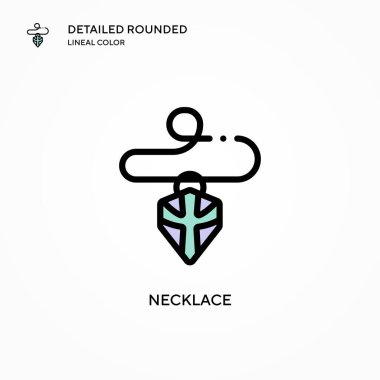 Kolye vektör simgesi. Modern vektör illüstrasyon kavramları. Düzenlemesi ve kişiselleştirmesi kolay.