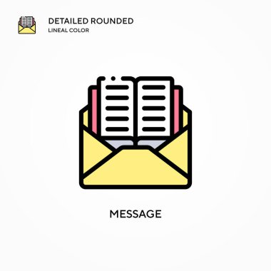 Mesaj vektör simgesi. Modern vektör illüstrasyon kavramları. Düzenlemesi ve kişiselleştirmesi kolay.