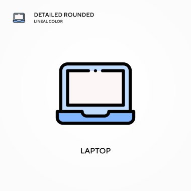 Laptop vektör simgesi. Modern vektör illüstrasyon kavramları. Düzenlemesi ve kişiselleştirmesi kolay.