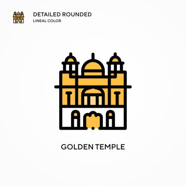 Altın tapınak vektör simgesi. Modern vektör illüstrasyon kavramları. Düzenlemesi ve kişiselleştirmesi kolay.