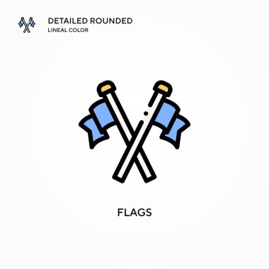 Bayrak vektör simgesi. Modern vektör illüstrasyon kavramları. Düzenlemesi ve kişiselleştirmesi kolay.