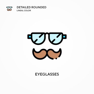 Gözlük vektör simgesi. Modern vektör illüstrasyon kavramları. Düzenlemesi ve kişiselleştirmesi kolay.
