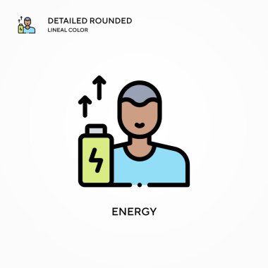 Enerji vektör simgesi. Modern vektör illüstrasyon kavramları. Düzenlemesi ve kişiselleştirmesi kolay.