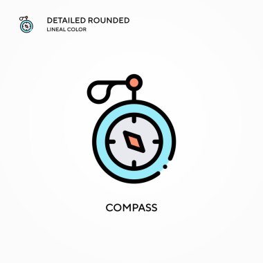 Pusula vektör simgesi. Modern vektör illüstrasyon kavramları. Düzenlemesi ve kişiselleştirmesi kolay.
