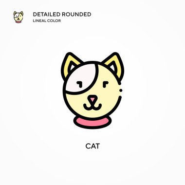 Kedi vektör simgesi. Modern vektör illüstrasyon kavramları. Düzenlemesi ve kişiselleştirmesi kolay.