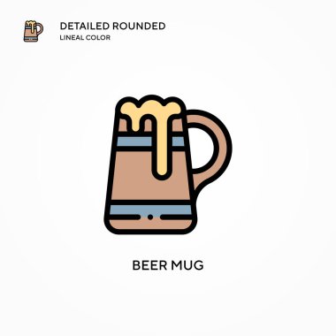 Bira kupası vektör simgesi. Modern vektör illüstrasyon kavramları. Düzenlemesi ve kişiselleştirmesi kolay.